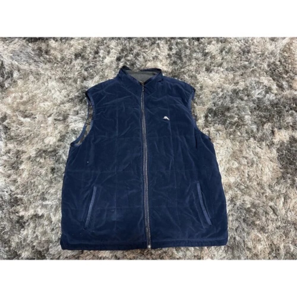 Size XL Tommy Bahama Vest Womens Multicolor Good Reversible Velvet Zip-Up